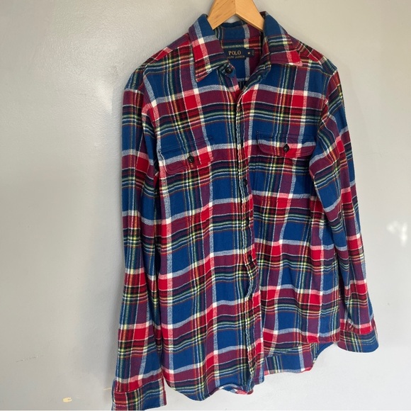 Polo by Ralph Lauren Men's Blue and Red Plaid Shirt - Picture 1 of 7